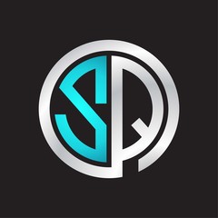 SQ Initial logo linked circle monogram
