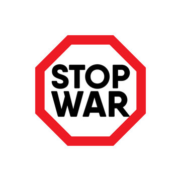 Stop War Text Label Vector Template Design Illustration