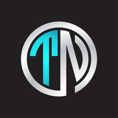 TN Initial logo linked circle monogram