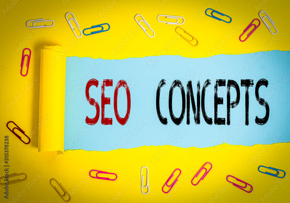 Poster handwriting text seo concepts. conceptual photo a process of increasing the quality of website traff