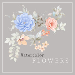 Watercolor flowers illustration