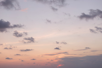 Beautiful pink color clouds on the sky.