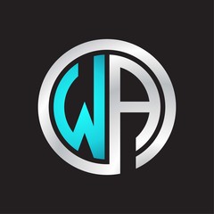 WA Initial logo linked circle monogram