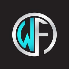 WF Initial logo linked circle monogram
