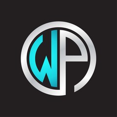 WP Initial logo linked circle monogram
