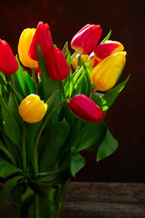 red and yellow tulips