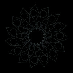 Kwiat fraktal na czarnym tle 