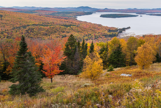 Rangeley Lake in autumn, Franklin County, Maine, USA