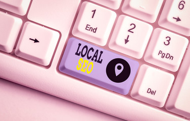 Conceptual hand writing showing Local Seo. Concept meaning helps businesses promote products and...