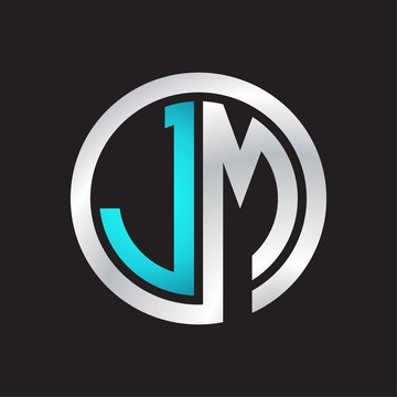 JM Initial logo linked circle monogram