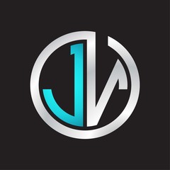 JV Initial logo linked circle monogram
