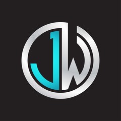 JW Initial logo linked circle monogram