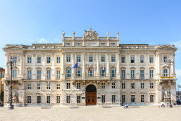Fototapeta na wymiar Trieste, Italy. Architecture of Regional Council (Regione Autonoma Friuli - Venezia Giulia) building in Trieste.