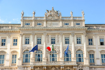 Fototapeta na wymiar Trieste, Italy. Architecture of Regional Council (Regione Autonoma Friuli - Venezia Giulia) building in Trieste.