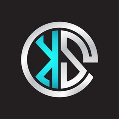 KS Initial logo linked circle monogram