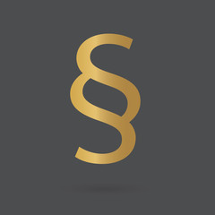 golden paragraph symbol- vector illustration