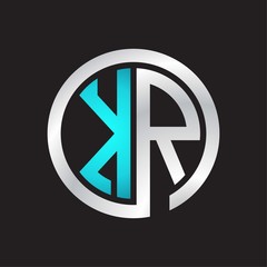 KR Initial logo linked circle monogram