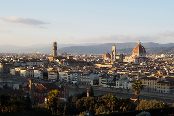 Fototapeta na wymiar View of Florence from Piazzale de Michelangelo during sunset