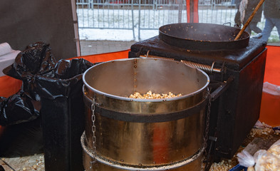 kettle corn is being prepared for sale