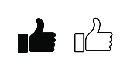 Like vector flat Icons. Thumb up vector illustration, Like icon vector.