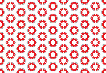 Seamless geometric pattern design illustration. Background texture. In red, grey, white colors.