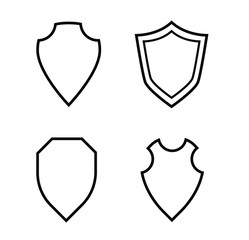 Shield icon set vector. Shield symbols set on white background. Vector icon