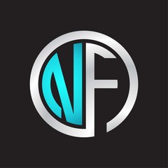 NF Initial logo linked circle monogram