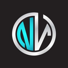 NV Initial logo linked circle monogram