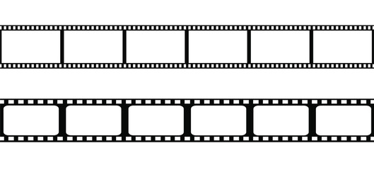 Film strip isolated vector icon. Film strip roll. Video tape photo film strip frame vector. 