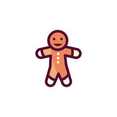 Merry christmas gingerbread doll vector design