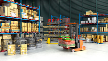 Hangar delivery warehouse 3d render image