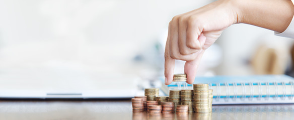 businesswoman check the work documents in office,The media reaches the operational guidelines,Tax inspection, for panoramic banner background with copy space