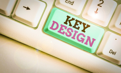 Word writing text Key Design. Business photo showcasing a necessary or very important realization...