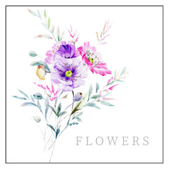  Elegant watercolor flower illustration