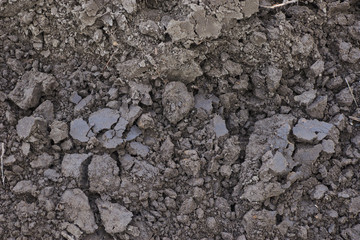 Plowed field of land. Farming concept.