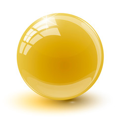Crystal glass ball on a white background