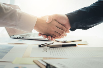 handshake business partners agree to contract Real Estate Venture International trade,contract...