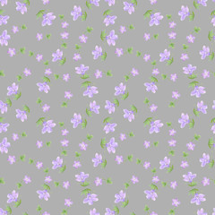 Seamless pattern of watercolor geranium flowers. Perfect for web design, cosmetics design, package, textile, wedding invitation, logo