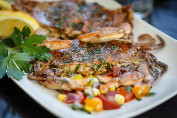 Fried Soft shell crab dinner
