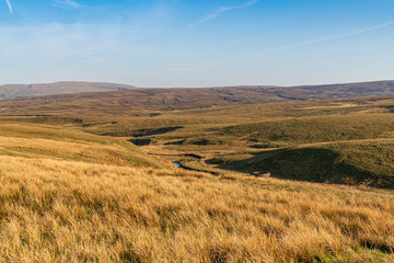 Fototapeta premium View over the Yorkshire Dales landscape from the B6270 road between Nateby and Birkdale, North Yorkshire, England, UK