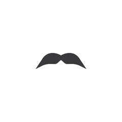 Mustache flat icon. Mustache web icon. Monochrome mustache isolated on background