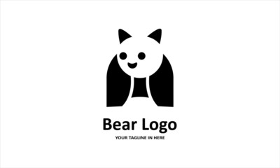 The flat bear logo concept is perfect for business, technology, contractor and housing symbols, health,sport, restaurants, education