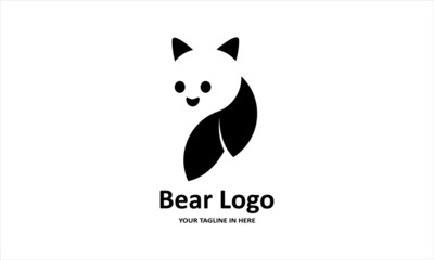 The flat bear logo concept is perfect for business, technology, contractor and housing symbols, health,sport, restaurants, education