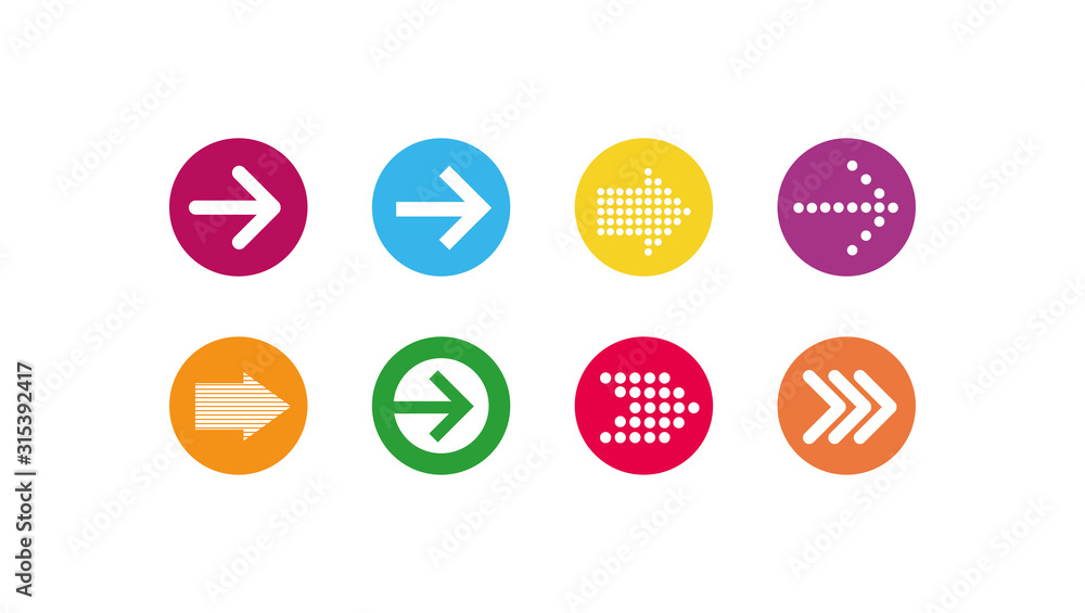 Poster isolated arrows icon set vector design