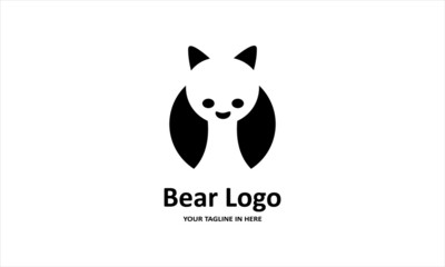 The flat bear logo concept is perfect for business, technology, contractor and housing symbols, health,sport, restaurants, education