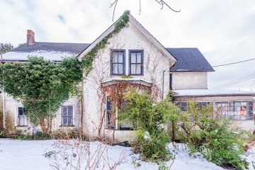 An Old House in Disrepair in Vancouver, Canada.