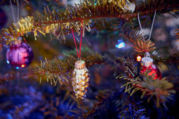 Fototapeta premium Christmas tree decorations, home decor