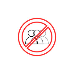 Queue icon. No or stop symbol. Logo design element