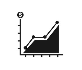 Business profit increase icon vector isolated