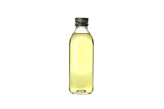 Bottle with olive oil isolated on white background